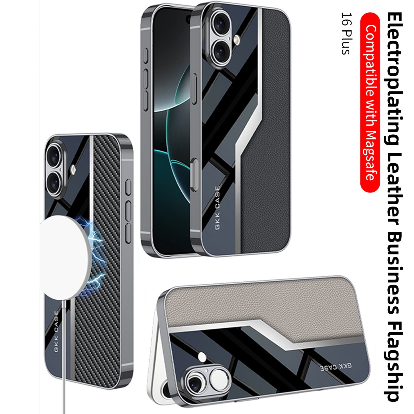 Electroplating Plain Leather Cover for I Phone