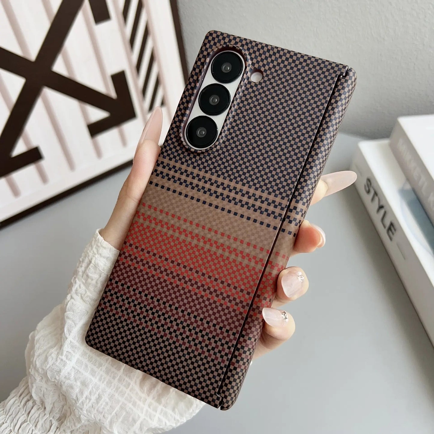 Real Carbon Fiber Aramid Case for Samsung Z Fold 6 & Fold 7