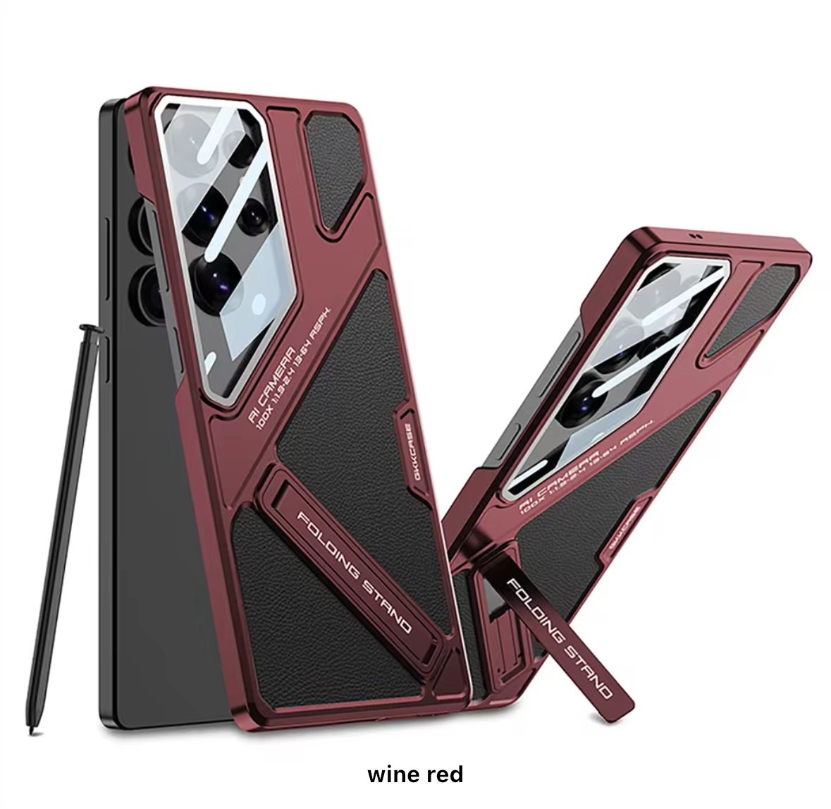 Premium stylish matte finish Kickstand case with Camera Glass Protection for Samsung Galaxy S25 Ultra