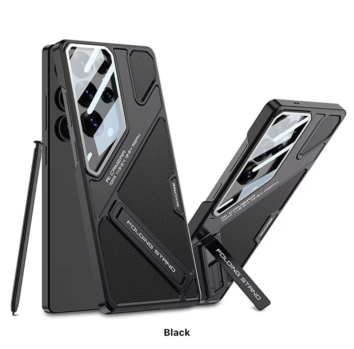 Premium stylish matte finish Kickstand case with Camera Glass Protection for Samsung Galaxy S25 Ultra