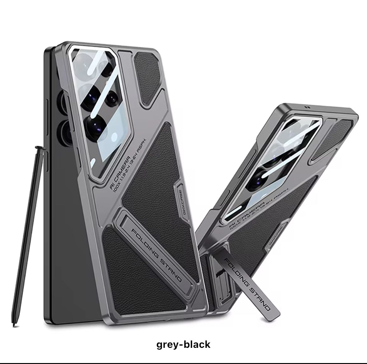 Premium stylish matte finish Kickstand case with Camera Glass Protection for Samsung Galaxy S25 Ultra