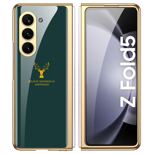 Stylish Electroplating Glass with Pen Holder Cover for Samsung Galaxy Z Fold Series
