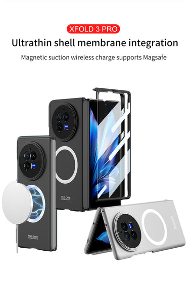 Ultra Thin Back Ring  Magsafe  Back and Front case for Vivo X Fold3 Pro | Utra Thin Back Cover Case |  Front Tempered Glass Case | Light Weight