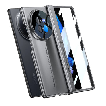 Magnetic Hinge | Ultra Thin Blade and shell | Inbuilt Kickstand Case for Vivo X Fold3 Pro | Full Body Hard Protection | Utra Thin Back Cover Case |  Front Tempered Glass Case | Polycarbonate