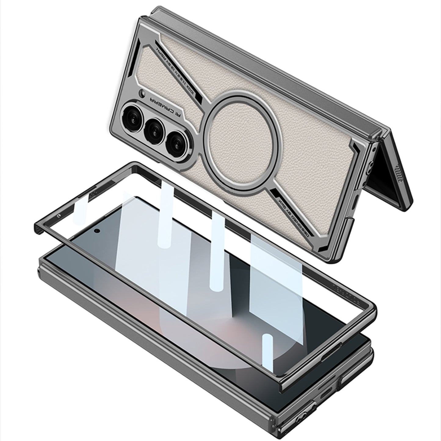 Stylish Z Shape Magsafe Shell Membrane for Samsung Galaxy S24U/S25U and Z Fold 5/Fold 6