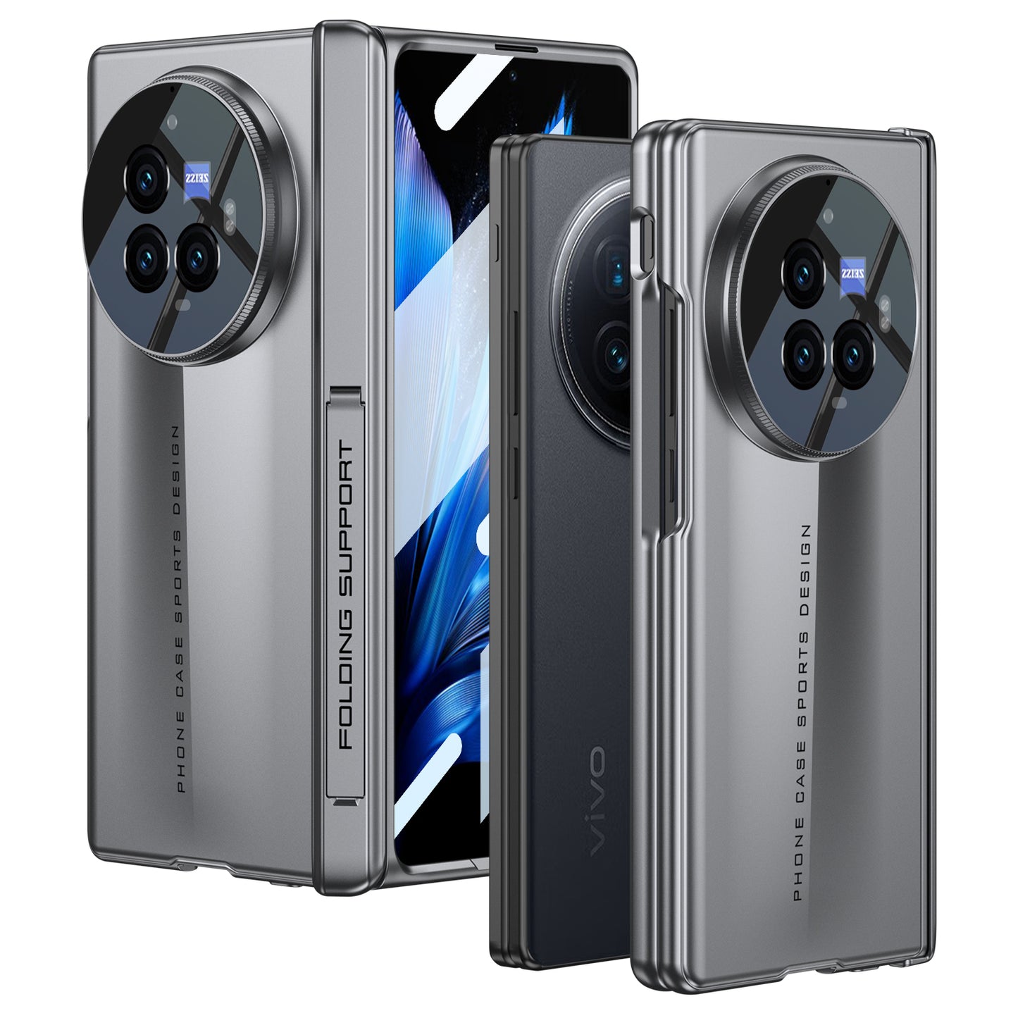 Magnetic Hinge | Ultra Thin Blade and shell | Inbuilt Kickstand Case for Vivo X Fold3 Pro | Full Body Hard Protection | Utra Thin Back Cover Case |  Front Tempered Glass Case | Polycarbonate