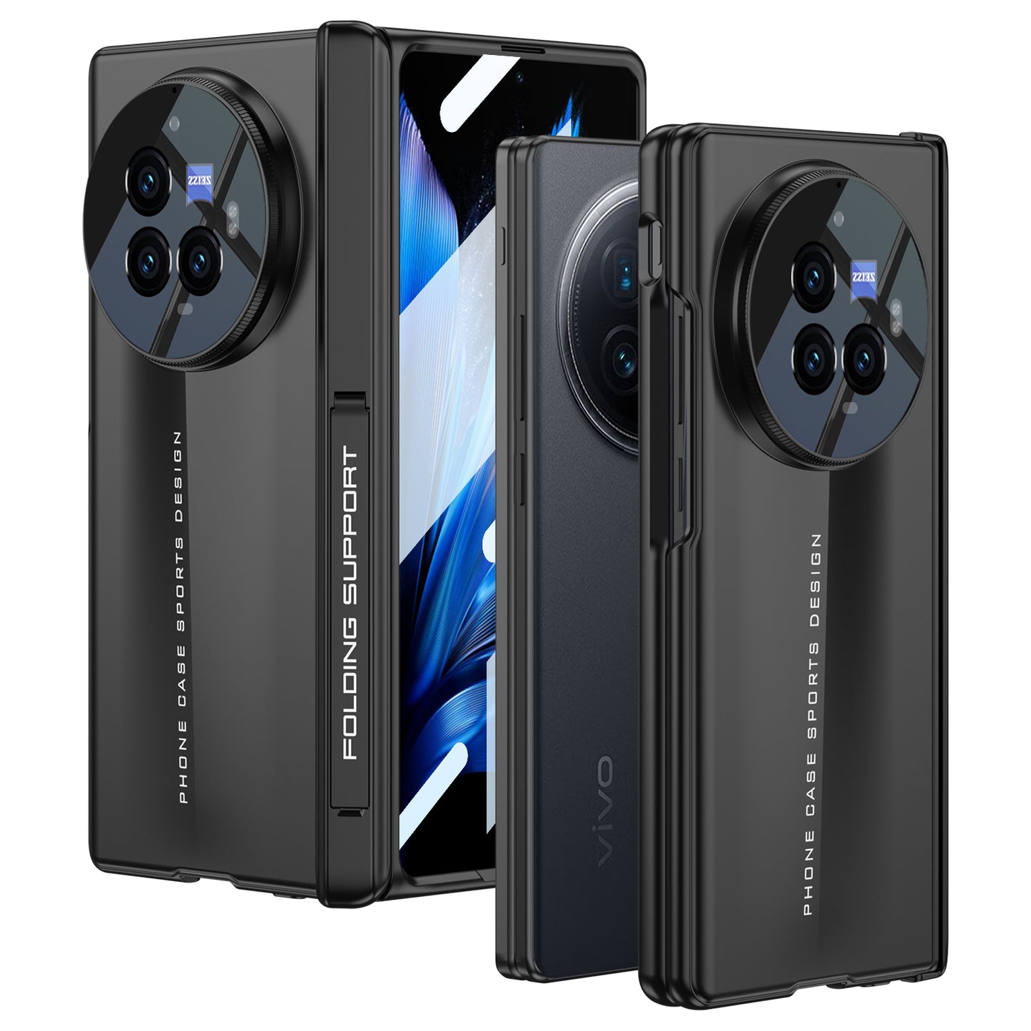 Magnetic Hinge | Ultra Thin Blade and shell | Inbuilt Kickstand Case for Vivo X Fold3 Pro | Full Body Hard Protection | Utra Thin Back Cover Case |  Front Tempered Glass Case | Polycarbonate