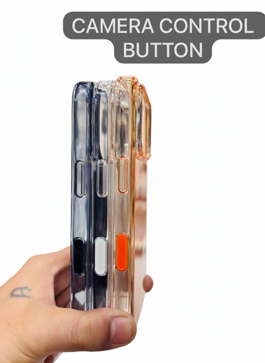 Crystal Clear IC MagSafe Case with camera button for iPhone 17 Series (Apple Logo)