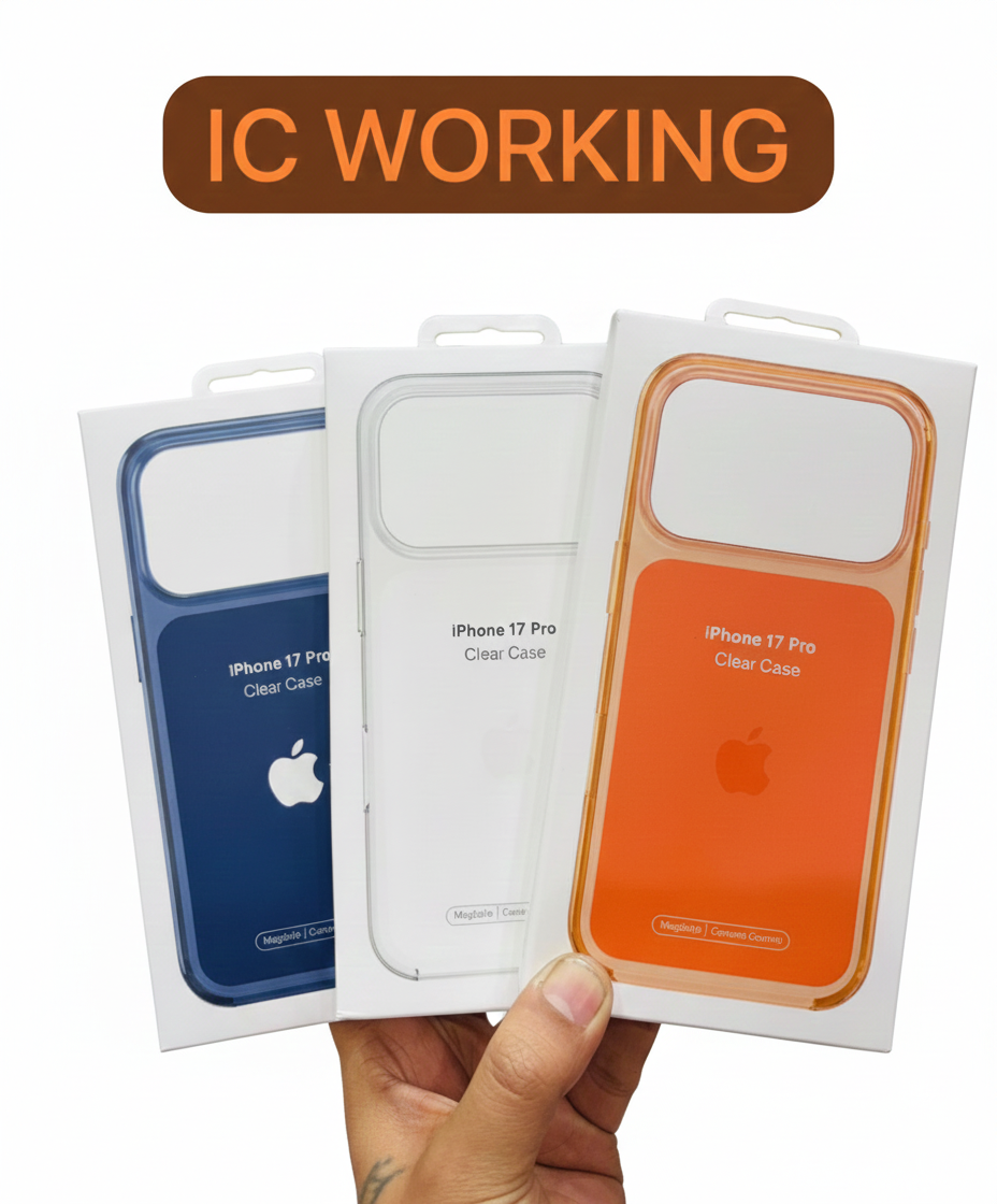 Crystal Clear IC MagSafe Case with camera button for iPhone 17 Series (Apple Logo)