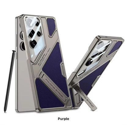 Premium stylish matte finish Kickstand case with Camera Glass Protection for Samsung Galaxy S25 Ultra
