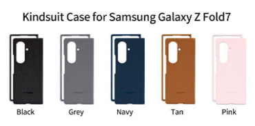 Kindsuit Case for Samsung Galaxy Z Fold7 in various colors with brand name.